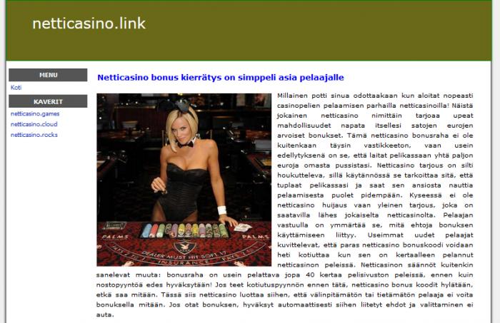 Netticasino linkki pelaajien